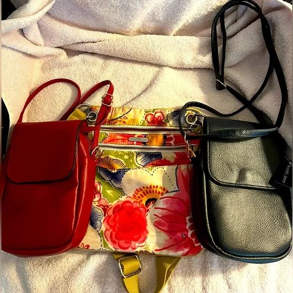 Floral and Solid Crossbody Bag Set - Picture 1 of 6